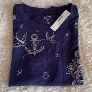 Navy Blue Shirt with Nautical Design